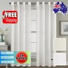2x Linen Sheer Curtains for Living Room Light Filtering Window Eyelet Draperies