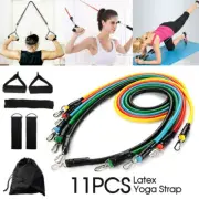 11PCS Yoga Strap Latex Resistance Bands Exercise Home Gym Tube Fitness Elastic