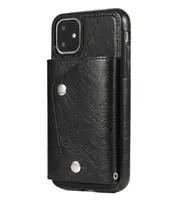 For iPhone 13 Pro Max Luxury Leather Wallet Shockproof Case Cover - Black