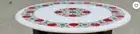 18" white marble table top coffee corner inlay malachite handmade pietra dura c2
