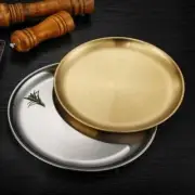Camping Plate Stainless Steel Tableware Food Container Picnic Dish Cook Utensils