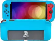 Fironst Silicone Protective Case for Nintendo Switch(OLED Model) 7-Inch 2021 Release, Grip Cover with Shock Absorption and Anti-Scratch Design, Compatible with Nintendo Switch OLED Console (Blue)