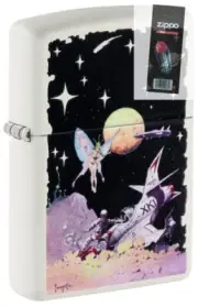 Zippo 48378 Frank Frazetta Fairy Spaceship White Matte Lighter + FLINT PACK