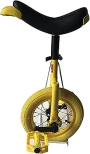 Yellow- Wheel Unicycle Exercise Bike Adjustable Height 12 Inch Outdoor Unicycle with Aluminum Alloy Rim (Color : Yellow, Size : 12Inch) Durable TDF