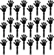 ZCYSRLQIN 24 Pieces Black Hand Clappers 7.5 Inch Clappers Noisemakers Noise Makers Party Favors Plastic Party Clapper for Sporting Events Cheers Ball Dance Basketball Football Noisemakers （Black）