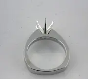 1Ct Solitaire Engagement Ring Mounting 14K solid White Gold Euro Square Shank