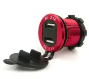 Waterproof Dual USB Port Car Quick Charger Cigarette Lighter Socket Power Outlet
