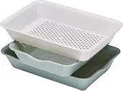 Ihara Kihan VC-GRL Bat, Antibacterial, Bat & Colander, Wide, Smoky Green, Approx. 10.2 x 7.2 x 2.0 inches (26 x 18.4 x 5 cm)