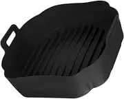 Outanaya Cooking Accessories for Air Fryers Silicone Baking Liner Reusable Pot Non-Stick for Chips Snacks Chicken Home Kitchen Tool Black 8.5 Inches