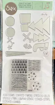 Sizzix Groovy Christmas Framelits Die Set with Stamps 12pc : by Olivia Rose