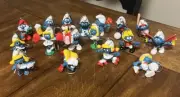 Vintage Smurf Figure Keychains 1970s 80s Set of 17