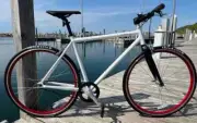 Detroit Bikes SPARROW Singlespeed Commuter Bike Track Frame Fork Red White Large