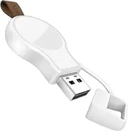 NEWDERY Charger Compatible with Apple Watch Portable USB Wireless Charger, Travel Cordless Charger with Light Weight Magnetic Quick Charge Compatible with Apple Watch Ultra 8 7 6 5 4 3 2 1 SE (White)