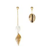 Culturesse Svea 80mm Mismatching Shell Drop Earrings Jewellery Golden Beach