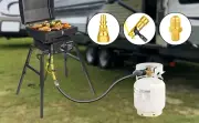 1/4" Propane Quick Connect Adapter Kit Converter 3/8" Female Flare Propane Ho...