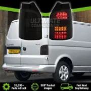 VW Transporter T5.1 Van Smoked Tinted LED Rear Back Lamps Lights For Barn Door
