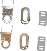 GRADENEVE Metal Lock Clutch Purses Closure Locks 2 Pack Light Golden Silver Handbag Locks Zinc Alloy Fashion Accessory