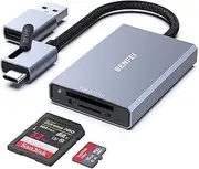 SD 4.0 Card Reader, USB-C/USB-A 2-in-1 Memory Card Reader, for SDXC, SDHC, SD, MMC, RS-MMC, Micro SDXC, Micro SD, Micro SDHC Card, UHS-II, and UHS-I Cards