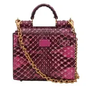 Dolce & Gabbana Cuero de Culebra Crossbody Bag Sicily 62 Micro Pink 11631