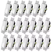 3 Way Decorator Paddle Rocker Wall Light Switch 120/277V On/Off Interrupter × 20