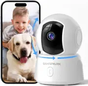 GOLSPARK Indoor Security Camera 2K Pet Camera for Home Security Dog Cam Pan Tilt