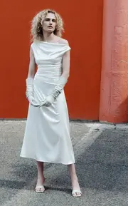 [STAUD] Exclusive Phare Stretch-Silk Dress