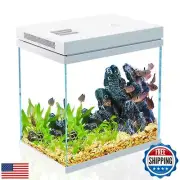 Craftsboys Fish Tank, 2.5 Gallon Nano-Aquarium, Upgrade Filter System and LED