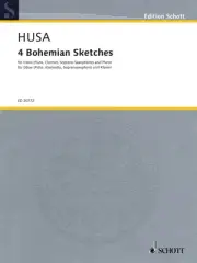 Husa 4 Bohemian Sketches for Oboe Solo Classical Sheet Music & Piano Book