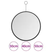 Hanging Mirror with Hook Black Wall-mounted Decoration Multi Sizes vidaXL