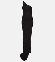 [Monot] Mônot One-shoulder chiffon maxi dress UK 12 black