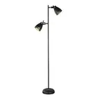 Audrey Floor Lamp Black Modern Metal Stand Double Heads Adjustable Reading Light
