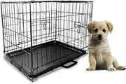 24" Small Dog Kennel Collapsible Metal Crate Pet Puppy Cat Rabbit Cage