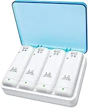 TechKen 4 Pack Rechargeable Battery Charger Dock Station for Wii Remote Controller