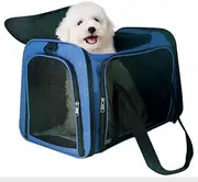 Expandable Soft-Sided Pet Travel Carrier, Pet Bag Removable Fleece Pad, Ventilated Design and Shoulder Strap, 2 Door Access - Airline Compliant and Secure for Cats and Small Dogs