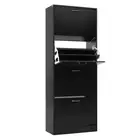 Shoe Cabinet Shoes Storage Rack Organiser 60 Pairs Black Shelf Drawer Artiss
