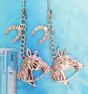 Set of Two ~ HORSE HEAD HORSESHOE Metal ~ Ceiling Fan Pulls