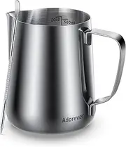 Milk Frothing Pitcher 600ml/350ml/900ml (20oz/12oz/32oz) Steaming Pitchers Stainless Steel Milk/Coffee/Cappuccino/Latte Art Barista Steam Pitchers Milk Jug Cup with Decorating Art Pen, Latte Arts