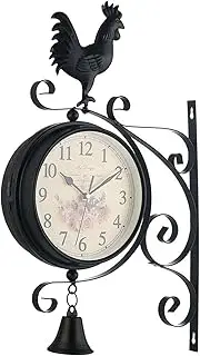 ＡＷＨＡＯ Wall Clock Double Sided Indoor & Outdoor Garden Train