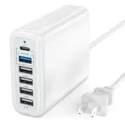 USB C Charging Station Fast Wall Charger USBC Charging Power Hub for Multiple...