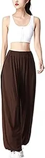 [Generic] Women Harem Side Slit Joggers Trousers Active Workout Beach Cover Up Pants Elasticity Yoga Split Wide Leg Trousers