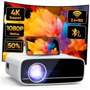 Projector with WiFi and Bluetooth, Native 1080P Mini Projector, Portable