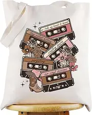[WZMPA] Country Music Tote Bag Album Inspired Gift Western Cowboy Reusable Grocery Bag Singer Merchandise