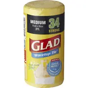 Glad Wavetop Tie Bin Bag Medium 34 pack