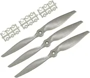 TOP-VIGOR 3pcs CCW RC Propellers 1050 10 x 5 Inch 2-Vane RC Vehicle Propellers Replacement for RC Airplane with Adapter Rings Nylon Gray