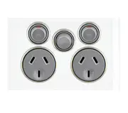 Clipsal Saturn Series Two Gang Powerpoint With Removable Extra Switch 10Amp Horizontal Pure White - 4025XA-PW