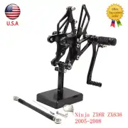 For Kawasaki Ninja ZX6R ZX636 2005-2008 CNC Rearset Footpegs Pedals Foot Pegs