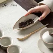 Retro Cream Ru Kiln Ceramic Tea Scoops Tea Leaf Container Tea Shovel Tea Set