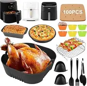 Hot Air Fryer Accessories for Philips Essential XL 6.2L HD9270/90, Philips 5000 Series XXL HD9285/90, Cosori 4.7L, Reusable, BPA-Free Replaces Baking Paper, Airfryer Accessories for Philips, Cosori