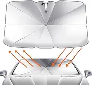 Car Windshield Sun Shade Umbrella,UV Block Foldable Windshield Sun Shade - Heat Insulation Bendable Car Sunshade Umbrella Car Front Window Shade for Trucks, SUVs Buniq