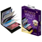 NEW Original Wonder Wallet Amazing Slim RFID Wallets As Seen on TV Black Leather